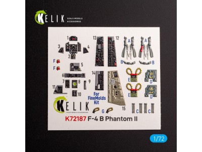 F-4B Phantom - interior 3D decals for FineMolds kit 
