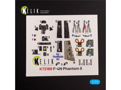 F-4N Phantom - interior 3D decals for FineMolds kit 