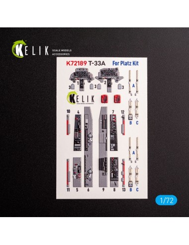 T-33A Shooting Star - interior 3D decals for Platz kit 