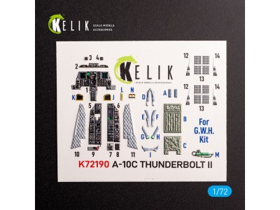 A-10C Thunderbolt II - interior 3D decals for GWH kit 