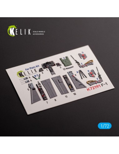 F-1 Support Fighter - interior 3D decals for Platz kit 