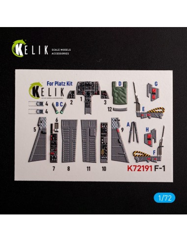 F-1 Support Fighter - interior 3D decals for Platz kit 