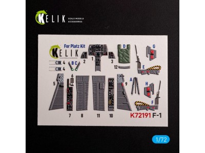 F-1 Support Fighter - interior 3D decals for Platz kit 