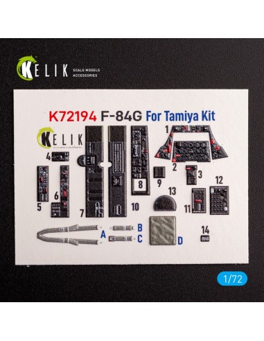 F-84G Thunderjet - interior 3D decals for Tamiya kit 