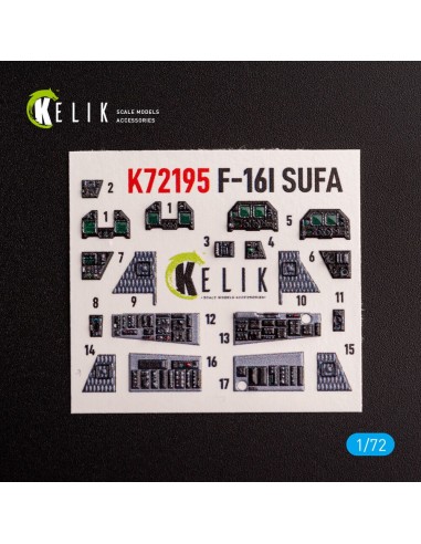 F-16I - interior 3D decals for Hasegawa kit 