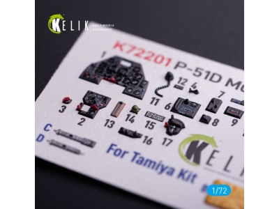 P-51D Mustang - interior 3D decals for Tamiya kit 