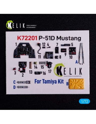 P-51D Mustang - interior 3D decals for Tamiya kit 