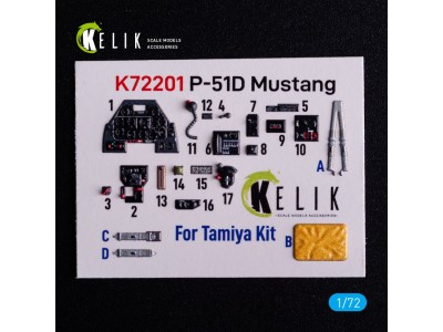 P-51D Mustang - interior 3D decals for Tamiya kit 
