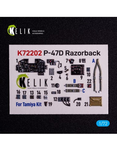 P-47D Razorback - interior 3D decals for Tamiya kit 