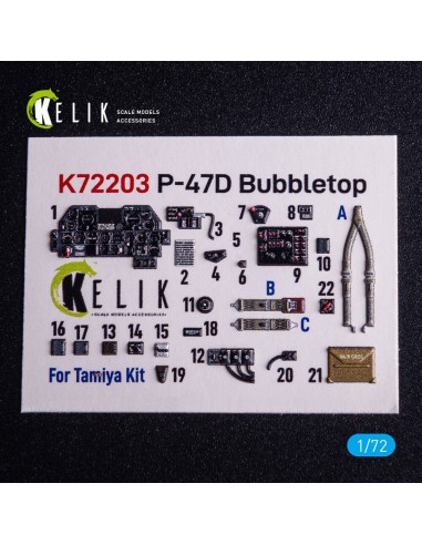 P-47D Bubbletop - interior 3D decals for Tamiya kit 