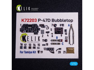 P-47D Bubbletop - interior 3D decals for Tamiya kit 