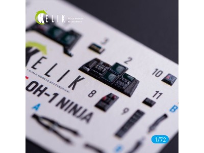 OH-1 NINJA - interior 3D decals for Aoshima kit 