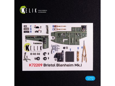 Bristol Bleninheim Mk.1 - interior 3D decals for Airfix kit 