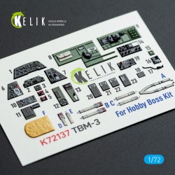 TBM-3 Avenger - interior 3D decals for HobbyBoss kit 