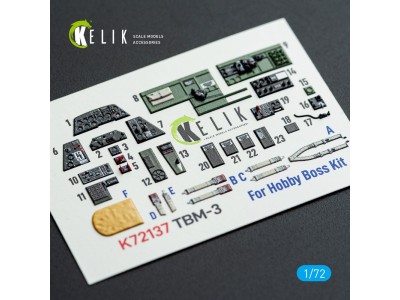 TBM-3 Avenger - interior 3D decals for HobbyBoss kit 