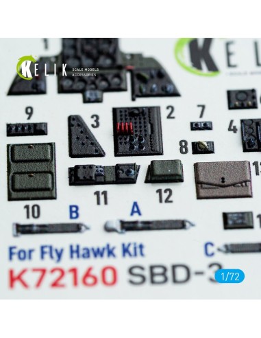 SBD-3 Dauntless - interior 3D decals for FlyHawk kit 