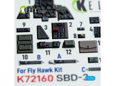 SBD-3 Dauntless - interior 3D decals for FlyHawk kit 