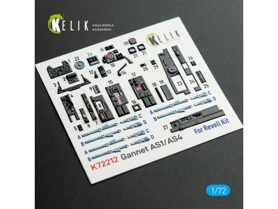 Gannet AS1/AS4 - interior 3D decals for Revell kit 