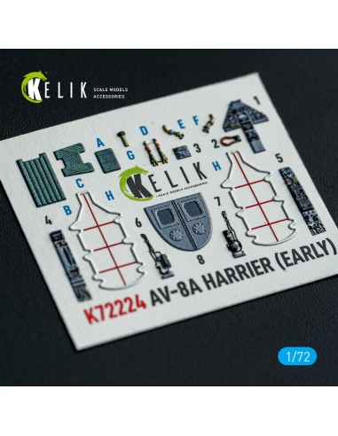 AV-8A Harrier (early) - interior 3D decals for Italeri kit 