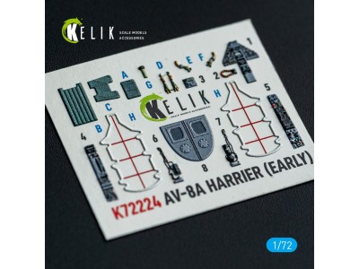 AV-8A Harrier (early) - interior 3D decals for Italeri kit 