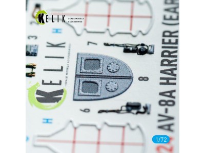 AV-8A Harrier (early) - interior 3D decals for Italeri kit 