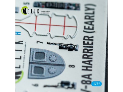 AV-8A Harrier (early) - interior 3D decals for Italeri kit 