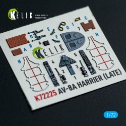 AV-8A Harrier (late) - interior 3D decals for Italeri kit 
