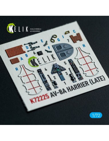 AV-8A Harrier (late) - interior 3D decals for Italeri kit 