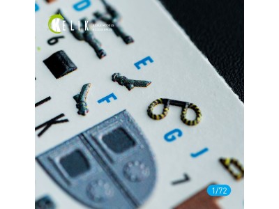 AV-8A Harrier (late) - interior 3D decals for Italeri kit 