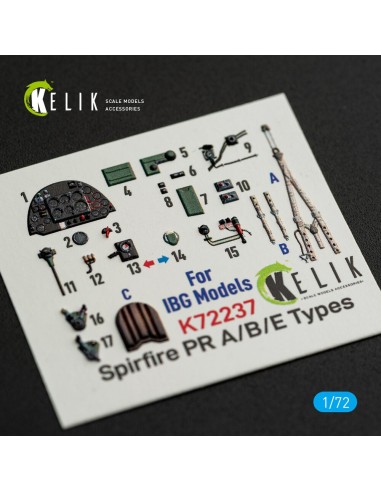 Spitfire PR A/B/E Types - interior 3D decals for IBG Models kit 