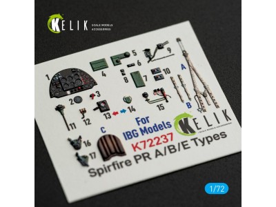 Spitfire PR A/B/E Types - interior 3D decals for IBG Models kit 