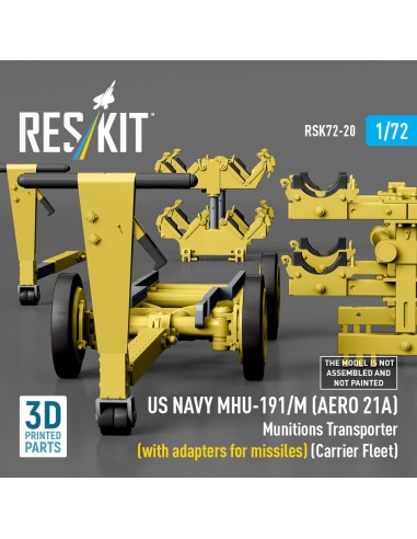 US NAVY MHU-191/M (AERO 21A) Munitions Transporter (with adapters for missiles) (Carrier Fleet, C-130) (3D Printed model kit) 