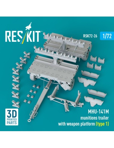 MHU-141M munitions trailer with weapon platform (type 1) (3D Printed model kit) 