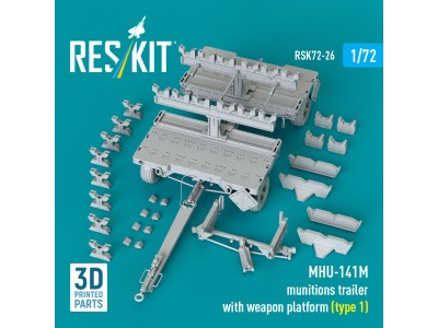 MHU-141M munitions trailer with weapon platform (type 1) (3D Printed model kit) 