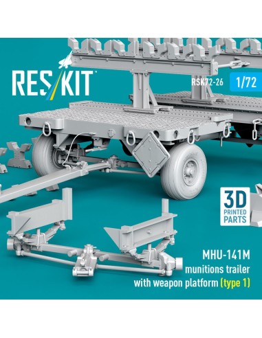 MHU-141M munitions trailer with weapon platform (type 1) (3D Printed model kit) 