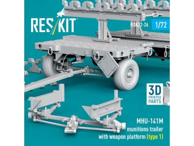 MHU-141M munitions trailer with weapon platform (type 1) (3D Printed model kit) 