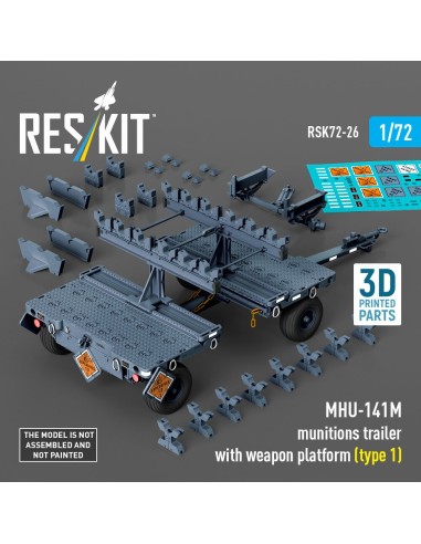 MHU-141M munitions trailer with weapon platform (type 1) (3D Printed model kit) 