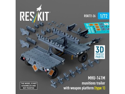 MHU-141M munitions trailer with weapon platform (type 1) (3D Printed model kit) 