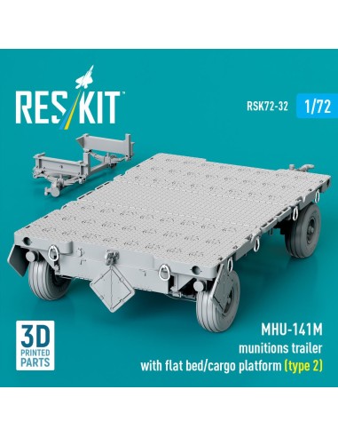 MHU-141M munitions trailer with flat bed/cargo platform (type 2) (3D Printed model kit) 