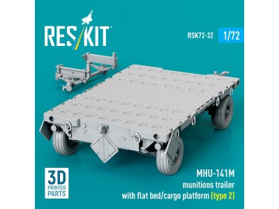 MHU-141M munitions trailer with flat bed/cargo platform (type 2) (3D Printed model kit) 