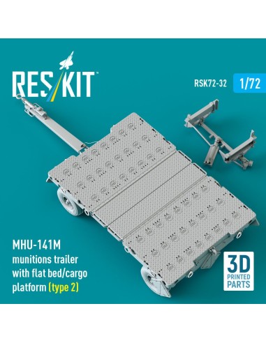 MHU-141M munitions trailer with flat bed/cargo platform (type 2) (3D Printed model kit) 