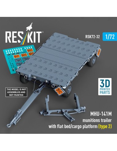MHU-141M munitions trailer with flat bed/cargo platform (type 2) (3D Printed model kit) 