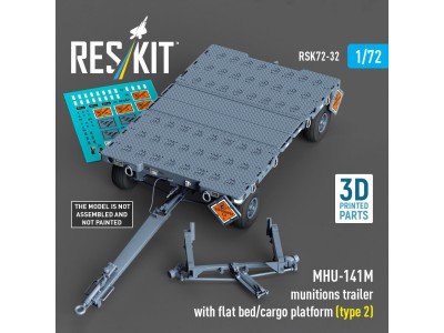 MHU-141M munitions trailer with flat bed/cargo platform (type 2) (3D Printed model kit) 