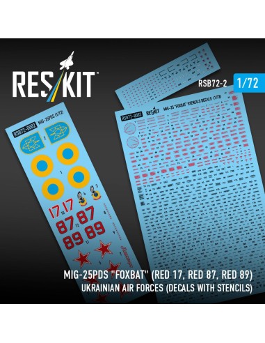 MiG-25PDS Foxbat (Red 17, Red 87, Red 89) Ukrainian Air Forces (Decals with Stencils) 
