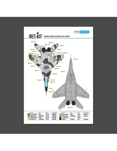MiG-29UB Fulcrum 9-13 (White 90) Digital (Pixel) Ukrainian Air Forces for Trumpeter kit (Main Decals with Stencils & Masks for p