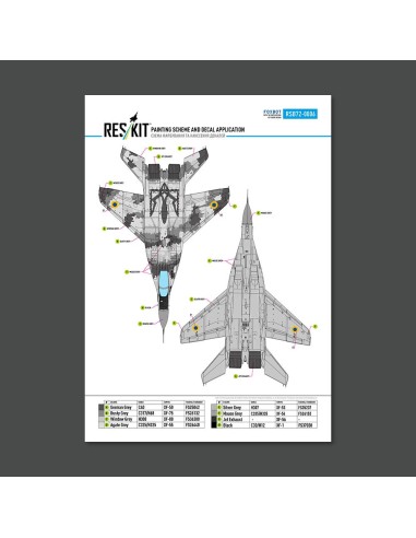 MiG-29 Fulcrum 9-13 (White 57) Digital (Pixel) Ukrainian Air Forces for GWH kit (Main Decals with Stencils & Masks for painting)