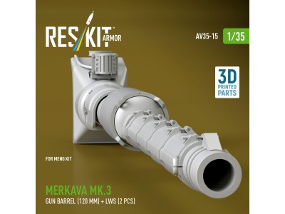 Merkava Mk.3 gun barrel (120 mm) + LWS (2 pcs) for Meng Kit (3D Printed) 