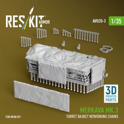 Merkava Mk.3 turret basket w/working chains for Meng kit (3D Printed)  2