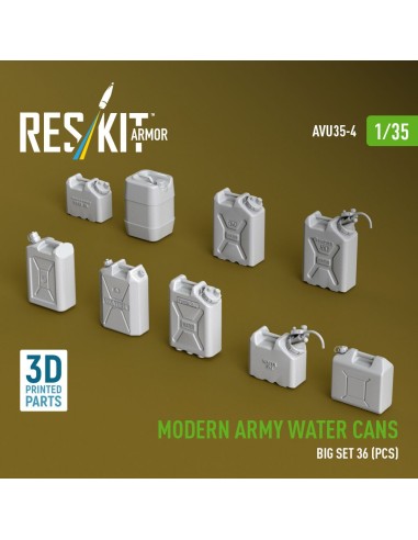 Modern army water cans, big set (3D Printed) 
