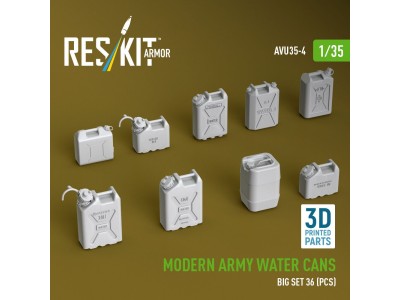 Modern army water cans, big set (3D Printed) 